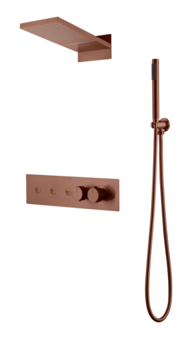 Boheme 131-BRB Встроенная душевая система FUSION с термостатом, трехпозиционная BRUSHED BRONZE
