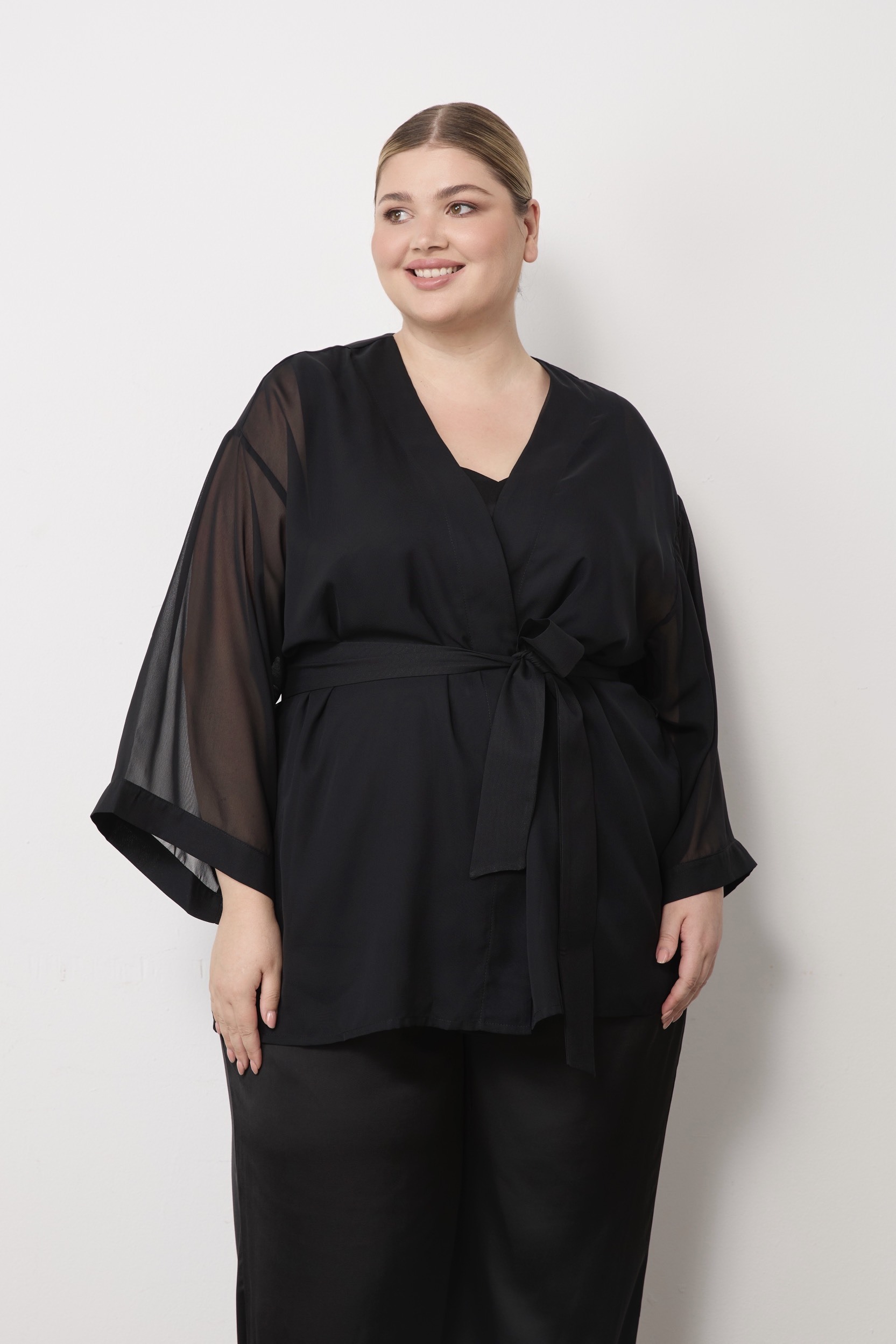 Накидка из шифона, черный
