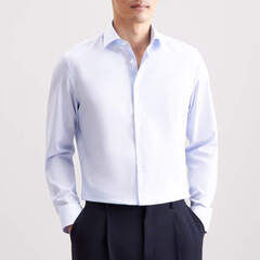 Сорочка мужская Seidensticker Slim Fit 01.845435-10 голубая в белую полоску