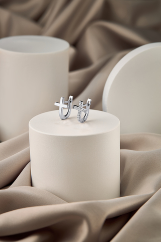 Серьги серебряные 925 крестики