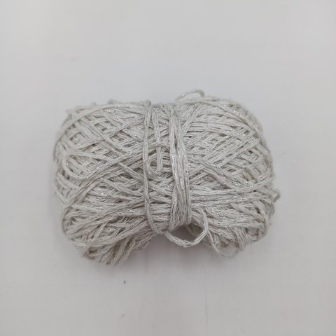 Пряжа за 1р Cotton Lurex 300м/100гр 35гр Белый