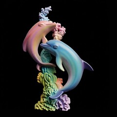 Силиконовый молд № 515 Дельфины