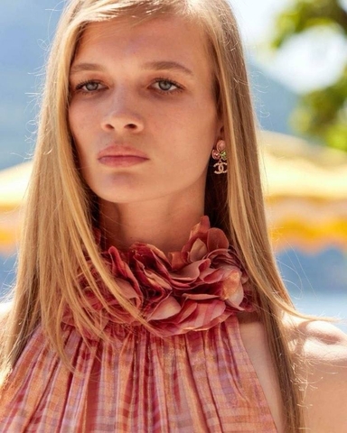 Серьги цветные камни Chanel