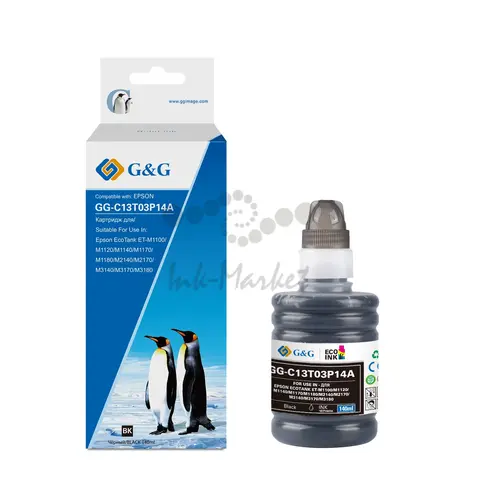 Чернила G&G GG-C13T03P14A 110BK черный 140мл для Epson M1100, M1120, M1140, M1170, M1180