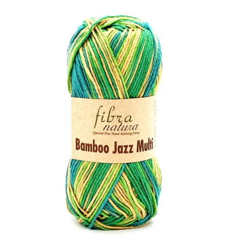 Пряжа Fibra Natura Bamboo Jazz Multi 303 изумруд-шафран (уп.10 мотков)