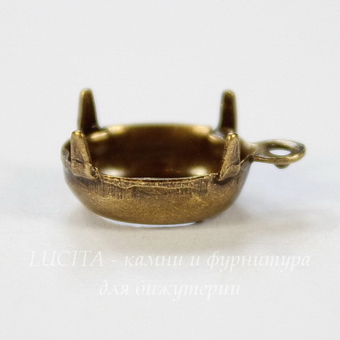 Сеттинг - основа - подвеска для страза 10х8 мм (оксид латуни)