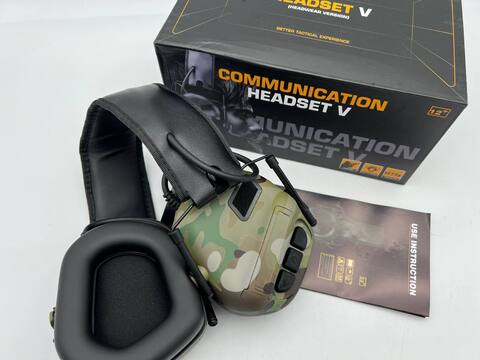 ”COMMUNICATION HEADSET V” Активные тактические наушники для стрельбы / съёмный микрофон (гарнитура), с активным шумоподавлением.