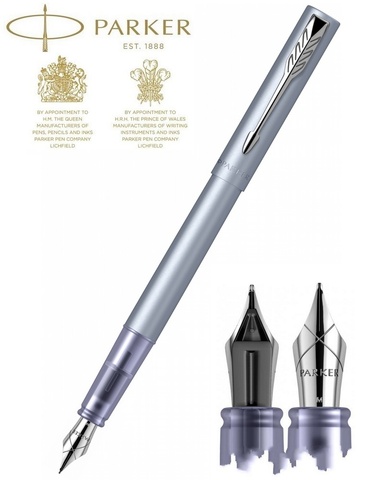 Ручка перьевая Parker Vector XL F21, Matte Blue-Silver CT, F (2159750)
