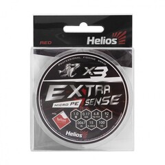 Купить шнур плетеный Helios Extrasense X3 PE 1/15LB 0,17мм 92м Red HS-ES-X3-1/15LB