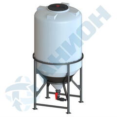 Бункер 1400 л с дыхательным клапаном, с полным сливом 2" Анион 1400 л. конусный (1150x1150x2300см;белый) - арт.559511