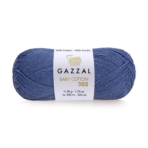 Пряжа Gazzal Baby Cotton 205 цвет 513 джинс