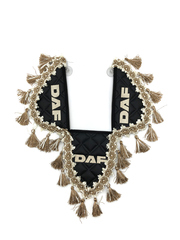 Вымпел тройной DAF (экокожа, черный с бежевыми кисточками)