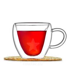 Стеклянная чашка с двойными стенками "Сердце", 150 мл