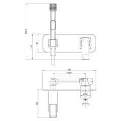 Смеситель с гигиеническим душем встраиваемый, LEMARK CONTEST– LM5819CW