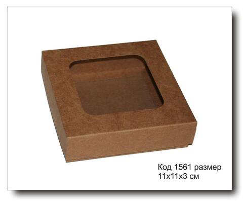 Коробочка код 1561 размер 11х11х3 см крафт картон для пряника