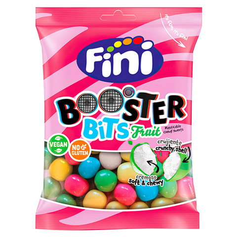 Жевательные конфеты Fini Booster Bits Fruit со вкусом клубники и малины 90 г