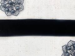 Лента бархатная, ш. 3,5 см, чёрный