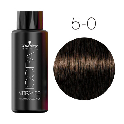 Schwarzkopf Igora Vibrance 5-0 (Светлый коричневый натуральный) - Безаммиачный краситель для окрашивания тон-в-тон