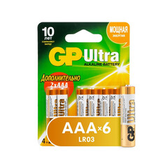 Батарейки GP Ultra AAА GPPCA24AU019 алкалин. бл/6шт