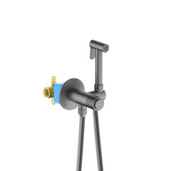 Aquatek AQ1023BGM AQ1023BGM БЕТТА комплект для гигиенического душа Select встроенный (смеситель + гигиеническая лейка + шланг), шлиф. черный хром фото