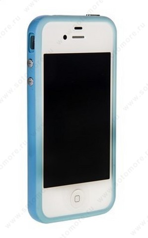 Бампер для iPhone 4s/ 4 голубой