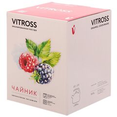 Чайник сталь, эмал, 3 л, свист, ручк пластик, СтальЭмаль, Vitross Iris, индукц, белоснежный, 1RC12