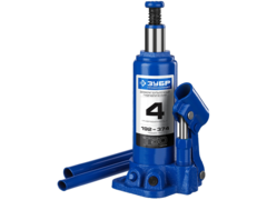 ЗУБР 4 т, 192 - 374 мм, бутылочный гидравлический домкрат, Профессионал (43060-4)