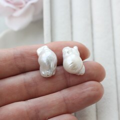 Жемчуг натуральный барочный, 19 мм и 21 мм, 2 жемчужины, Ж001-10