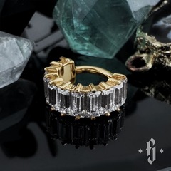 Кликер "Idol" - Желтое золото - White CZ