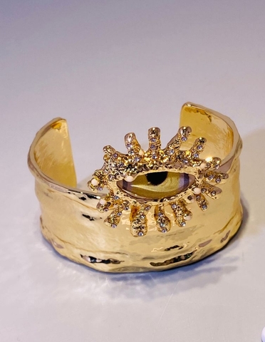 Браслет манжета ГЛАЗ широкий в стиле Schiaparelli