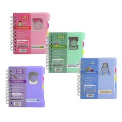 
          Блокнот А6, Alingar, гребень, пластиковая обложка, с разделителями, ассорти, клетка, 120 л., "Пастельные тона. АВСD "