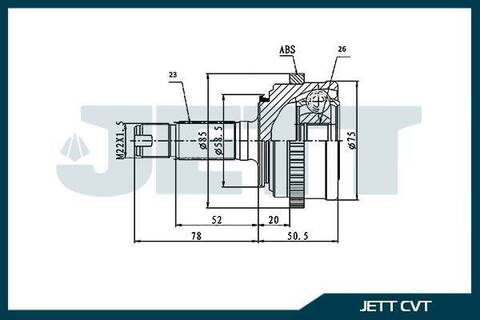 ШРУС внешний JETT V41-3126 ABS