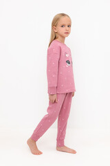 пижама  для девочки  К 1581/пепельная роза,маленькие листья