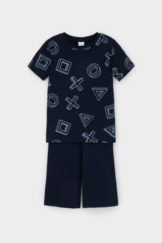 пижама  для мальчика  К 1614/объемные фигуры,индиго