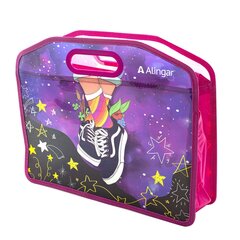 
          Папка с ручками 1 отделение, А4 300х365х115мм, Alingar, пластик, прорезная ручка, молния сверху, "Яркие кеды"