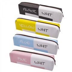 
          Пенал - косметичка Alingar, ПВХ, молния, 60 х 210 мм, "4 color", микс (черный,желтый,голубой, розовый), надпись WITH