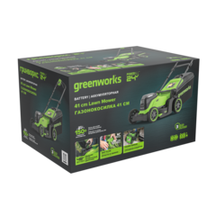 Газонокосилка Greenworks GD24X2LM411 2×24V (41 см) аккумуляторная, без АКБ и ЗУ