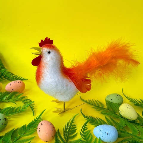 Курица-курочка, пасхальный декор, миниатюра, высота 13 см, 1 шт.