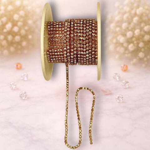 Стразовая лента 2мм цвет розовый-белый ( 1м)