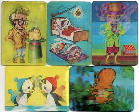 № 28 Набор из 5 стерео Календариков. Мультфильмы СССР 1984 г.