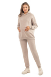 Утепленный спортивный костюм для беременных и кормящих 13125 какао меланж