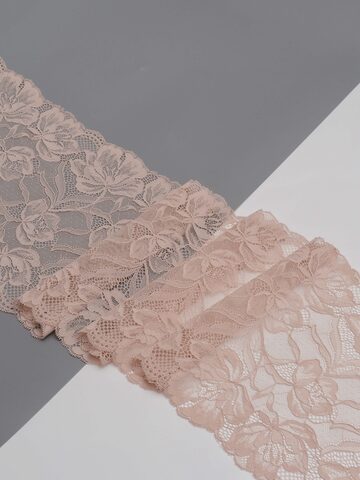 Эластичное кружево серебристый пион ширина 21 см