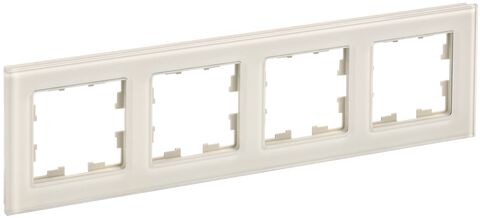 BRITE Рамка 4-мест. РУ-4-2-БрВа стекло ванильный IEK
