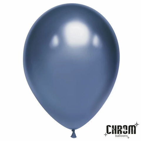 Шар К 12''/30 см, Хром, Полуночно-синий, 25 шт.