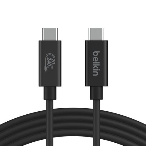 Кабель Belkin USB4 Cable - USB-C to USB-C 240W 20Gbps 4K@60Hz Cable, 2м, черный