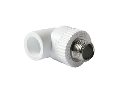 67-0-591 Угольник PP-R, переходной, наружная резьба, 25ммх3/4