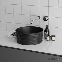 Раковина матовая Grossman GR-3025ВМ черный