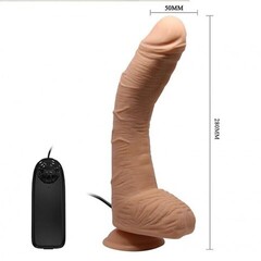 Фаллоимитатор Beautiful Alex Dildo с вибрацией и пультом управления (28,2×5 см) светлый
