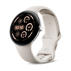 Умные часы Google Pixel Watch 3, 45 мм, Wi-Fi, «полированный серебристый» корпус, ремешок фарфорового цвета