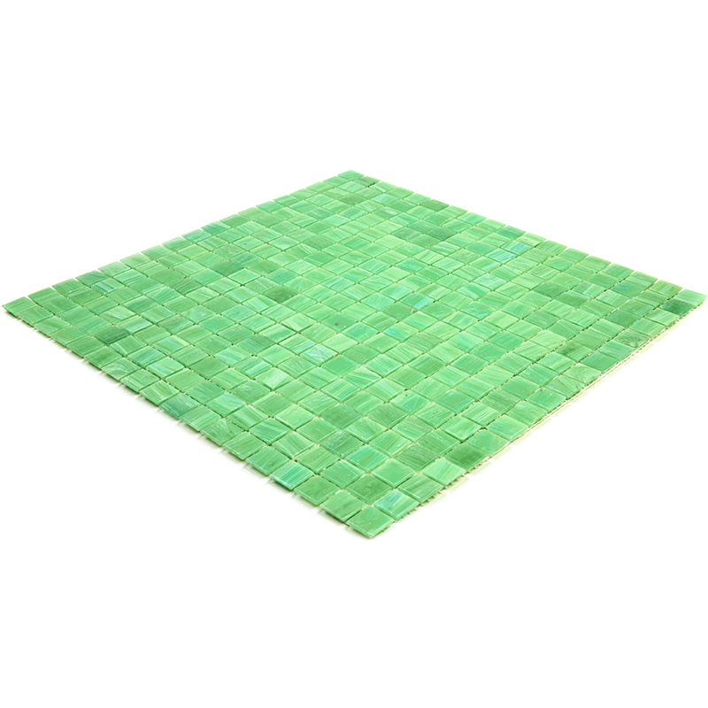 ME10 Мозаика одноцветная чип 15 стекло Alma Mono Color зеленый квадрат глянцевый